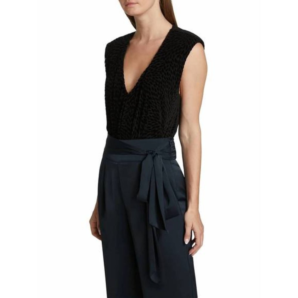 Ramy Brook Regina V-Neck Velvet Tank Top - Size Small